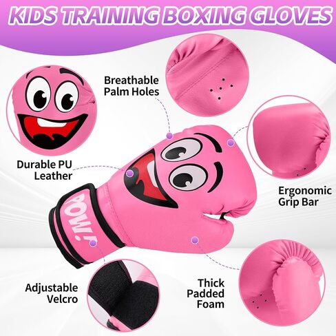 Kids Boxing Gloves for 3-8 Years Boys and Girls, Youth & Toddler Boxing Training Sparring Gloves for Punching Bag, Kickboxing, Muay Thai, MMA in Saudi Arabia