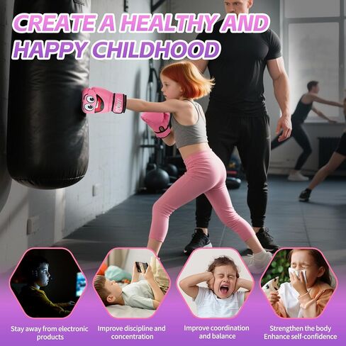 Kids Boxing Gloves for 3-8 Years Boys and Girls, Youth & Toddler Boxing Training Sparring Gloves for Punching Bag, Kickboxing, Muay Thai, MMA in Saudi Arabia