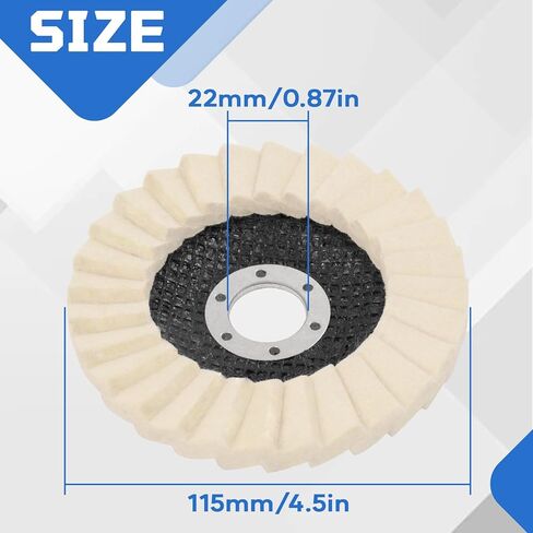 5 Pack Wool Felt Flap Disc Buffing Wheel, 4-1/2" x 7/8" Arbor Buffing Wool Polishing Wheel for Angle Grinder Marble Metal Stone Stainless Steel Furniture Car Wax in Saudi Arabia