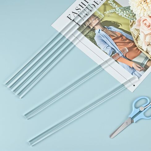 QWORK Acrylic Dowel Rod, 6 Pack 1/2" W x 12" L Clear Acrylic Round Rods for DIY Crafts in Saudi Arabia