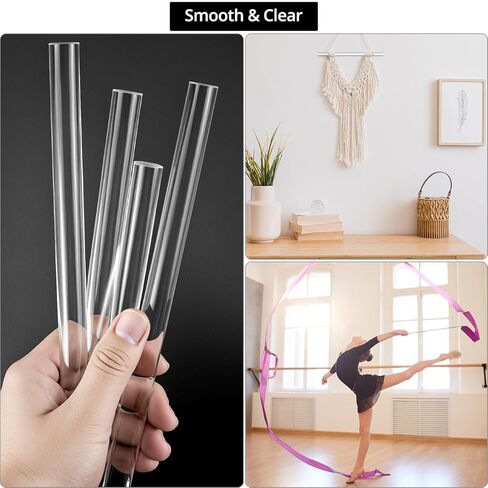 QWORK Acrylic Dowel Rod, 6 Pack 1/2" W x 12" L Clear Acrylic Round Rods for DIY Crafts in Saudi Arabia