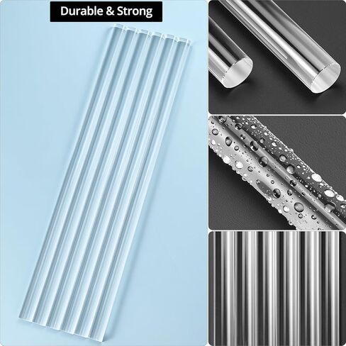 QWORK Acrylic Dowel Rod, 6 Pack 1/2" W x 12" L Clear Acrylic Round Rods for DIY Crafts in Saudi Arabia
