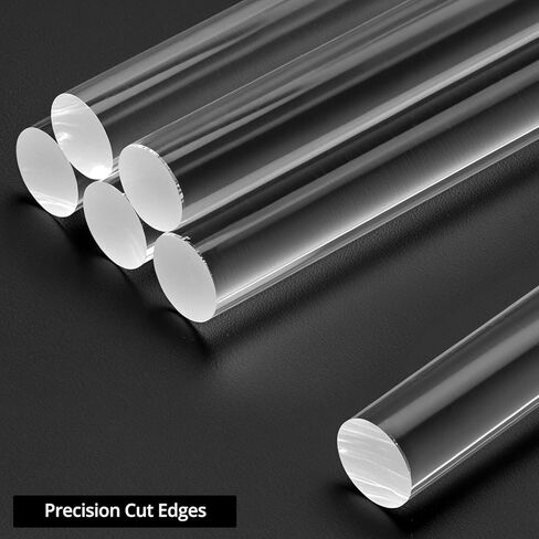 QWORK Acrylic Dowel Rod, 6 Pack 1/2" W x 12" L Clear Acrylic Round Rods for DIY Crafts in Saudi Arabia