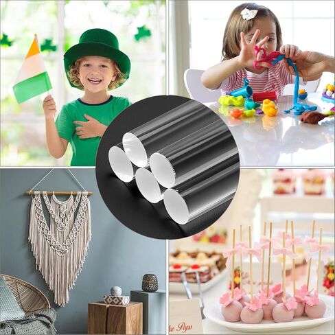 QWORK Acrylic Dowel Rod, 6 Pack 1/2" W x 12" L Clear Acrylic Round Rods for DIY Crafts in Saudi Arabia