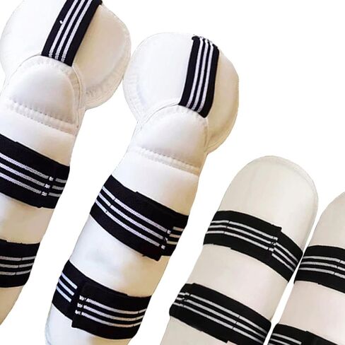 B Baosity Taekwondo Guard Protective Gear Thickened Padded Guard Protection for Martial Arts Muay Thai Unisex Adults Kids Men Women, Leg and Arm Guards S in Saudi Arabia