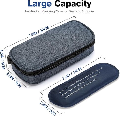 Apollo Walker الأنسولين المبرد سفر سفر أدوية مرض السكري مع عبوات الثلج وبطانة العزل in Kuwait