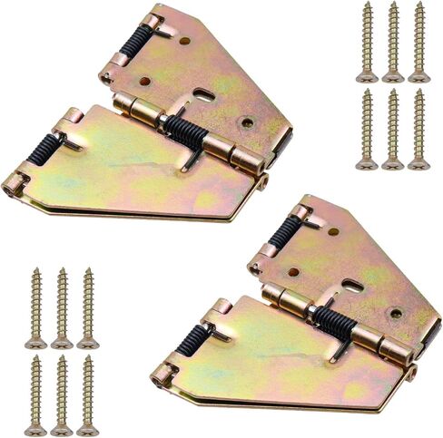 Coshar 2pcs 180 Folding Spring Hinges Heavy Duty Drop Leaf Table Hinge and Hardware Kits with Screws for Drop Leaf Table, Large in Saudi Arabia