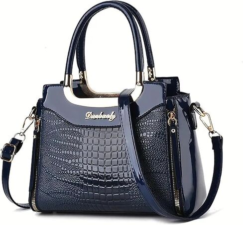Port & Lotus Small Top Handle Crossbody محافظ للنساء تمساح أكياس الكتف للنساء in Kuwait