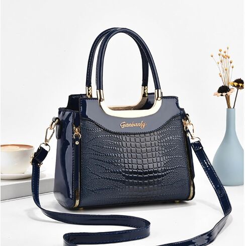 Port & Lotus Small Top Handle Crossbody محافظ للنساء تمساح أكياس الكتف للنساء in Kuwait