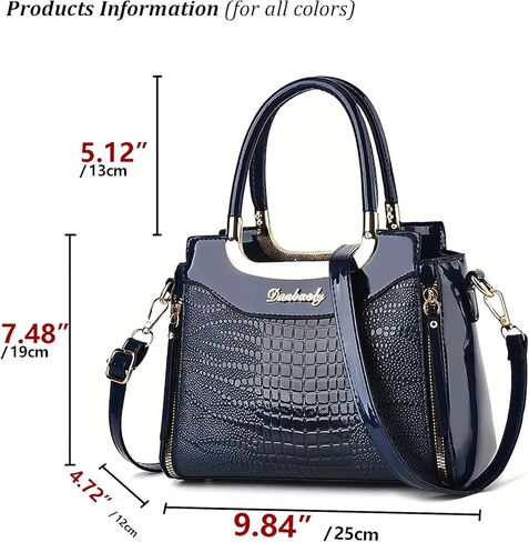 Port & Lotus Small Top Handle Crossbody محافظ للنساء تمساح أكياس الكتف للنساء in Kuwait