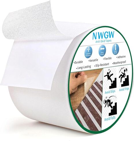 Clear Anti Slip Tape for Stairs & Bathtubs, 4" x50FT Non-Skid Transparent Grip Tape - Soft PVC Safety Traction for Bare Feet, Pool Decks, Boats, Shower Floors in Saudi Arabia