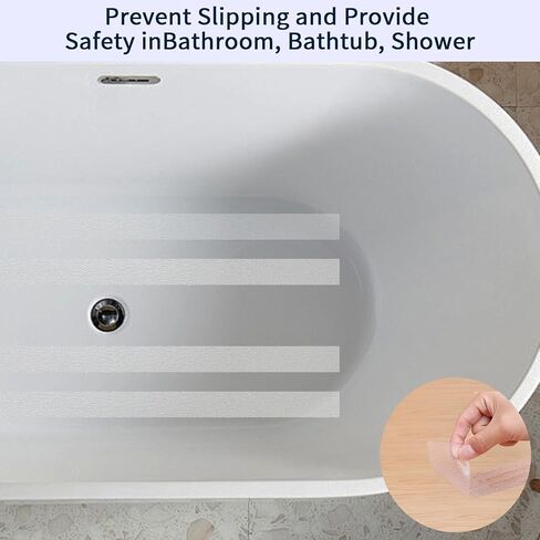 Clear Anti Slip Tape for Stairs & Bathtubs, 4" x50FT Non-Skid Transparent Grip Tape - Soft PVC Safety Traction for Bare Feet, Pool Decks, Boats, Shower Floors in Saudi Arabia