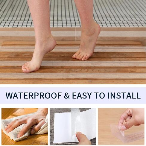 Clear Anti Slip Tape for Stairs & Bathtubs, 4" x50FT Non-Skid Transparent Grip Tape - Soft PVC Safety Traction for Bare Feet, Pool Decks, Boats, Shower Floors in Saudi Arabia