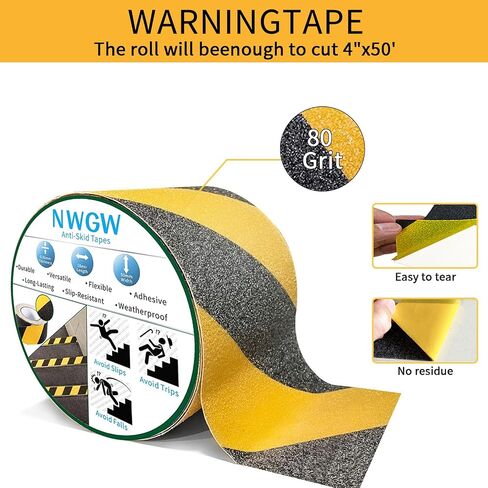 Clear Anti Slip Tape for Stairs & Bathtubs, 4" x50FT Non-Skid Transparent Grip Tape - Soft PVC Safety Traction for Bare Feet, Pool Decks, Boats, Shower Floors in Saudi Arabia