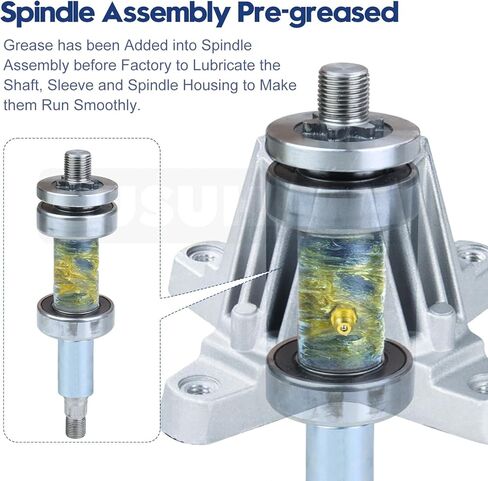 2 Pack Pre-Greased 918-06977A Spindle Assembly with 954-05022A Belt Replaces 918-06977 for Cub Cadet XT1-LT46 Efi Fab, XT1-LT46 KH, XT2-LT46 Efi Fab, XT2-LX46 Fab, Craftsman T8200 Tractors in Kuwait