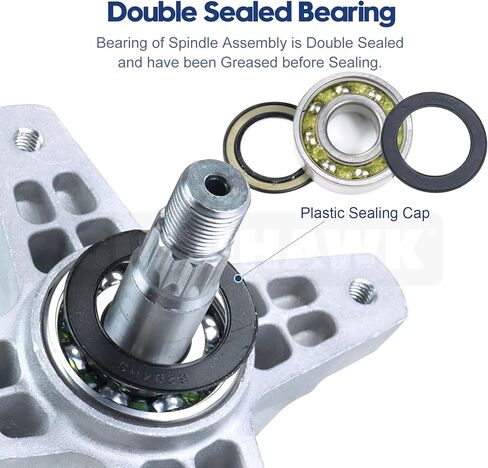 2 Pack Pre-Greased 918-06977A Spindle Assembly with 954-05022A Belt Replaces 918-06977 for Cub Cadet XT1-LT46 Efi Fab, XT1-LT46 KH, XT2-LT46 Efi Fab, XT2-LX46 Fab, Craftsman T8200 Tractors in Kuwait
