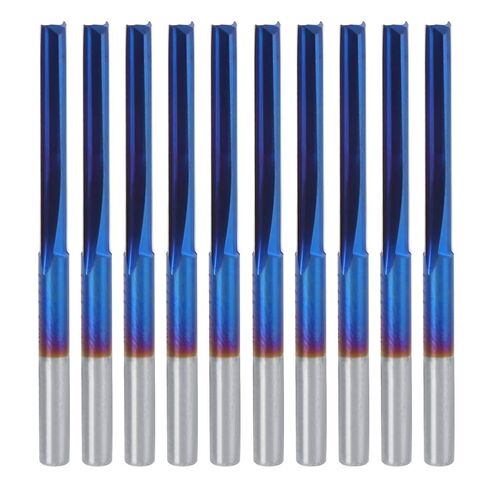 10pcs 2 قاطع الطحن المستقيم ، والوزن الخفيف ، وأداة طحن كربيد نظيفة من أجل الخشب MDF الأكريليك ، مريحة للاستخدام مع مقبض 3.175 مم ، مستخدما in Kuwait