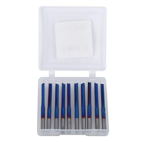10pcs 2 قاطع الطحن المستقيم ، والوزن الخفيف ، وأداة طحن كربيد نظيفة من أجل الخشب MDF الأكريليك ، مريحة للاستخدام مع مقبض 3.175 مم ، مستخدما in Kuwait