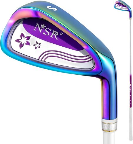 PGM Women's Golf Iron - نادي واحد يمينًا لممارسة المبتدئين والمنافسة ، رقم 5 ، #6 ، #7 ، #8 ، #9 ، SW ، P ، CNC Face ، Carbon Carbon & Steel Smaft in Kuwait