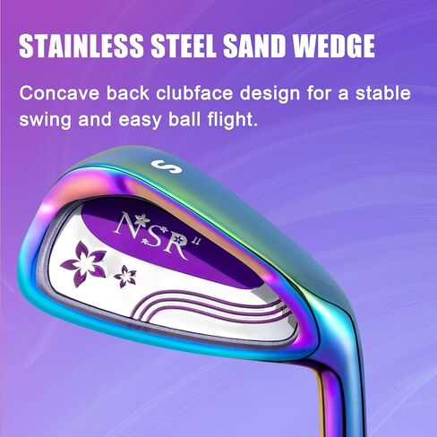 PGM Women's Golf Iron - نادي واحد يمينًا لممارسة المبتدئين والمنافسة ، رقم 5 ، #6 ، #7 ، #8 ، #9 ، SW ، P ، CNC Face ، Carbon Carbon & Steel Smaft in Kuwait