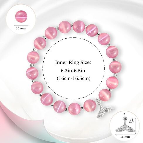 pcgaga Natural Crystal Stretch Bracelet Heart Healing Crystals for Women Friends Beaded Jewellery Bracelet Love Charm Valentines Gift for Her in Kuwait