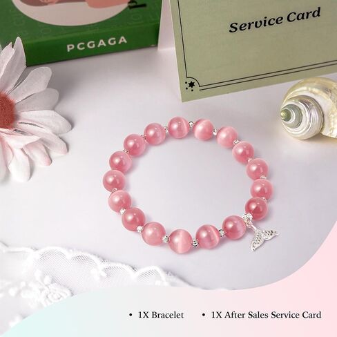 pcgaga Natural Crystal Stretch Bracelet Heart Healing Crystals for Women Friends Beaded Jewellery Bracelet Love Charm Valentines Gift for Her in Kuwait