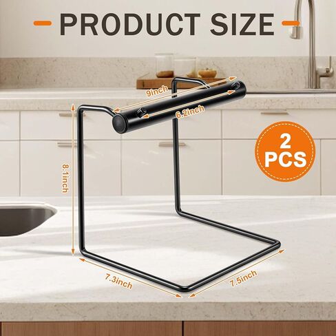 2 Pcs 6 Inch Poly Tubing Dispenser Heavy Duty Metal Polyethylene Pipe Ribbon Dispenser Heavy Duty Self Supporting Stand for Hang The Vinyl Roll in Kuwait