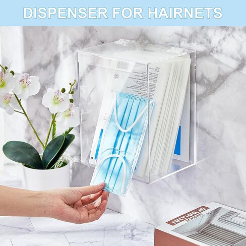 Kathfly 6 PCS موزع جدار أكريليك جبل لأغراض حذاء Hairnet يغطي أكياس الوجه قناع الوجه 5 × 6.5 × 8.25 بوصة حامل قفاز أكريليك واضح لشبكات اللحية ويغطي نظارات أمان سدادات الأذن والنظارات in Saudi Arabia