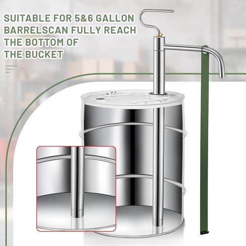 Zonon 2 PCS 5 و 6 GALLON PUMP مع حزام سطل معدني من الفولاذ المقاوم للصدأ 5 جالون موزع ليد زيت لنقل الزيت سائل سائل ورنيش أرق in Saudi Arabia