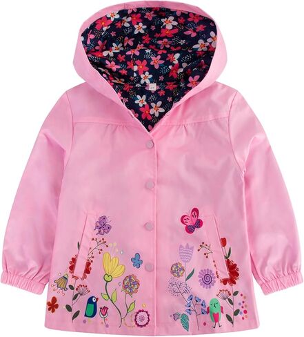 Seanrui Toddler Rain Jacket معاطف المطر مقنعة للماء للفتيات in Saudi Arabia
