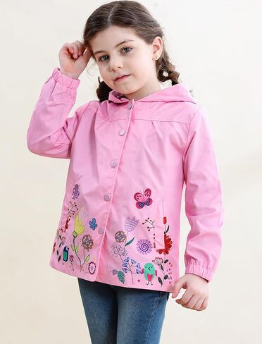 Seanrui Toddler Rain Jacket معاطف المطر مقنعة للماء للفتيات in Saudi Arabia