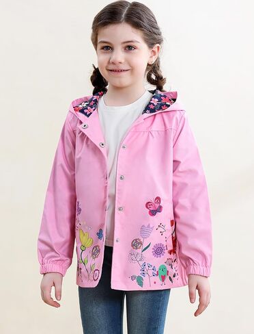 Seanrui Toddler Rain Jacket معاطف المطر مقنعة للماء للفتيات in Saudi Arabia