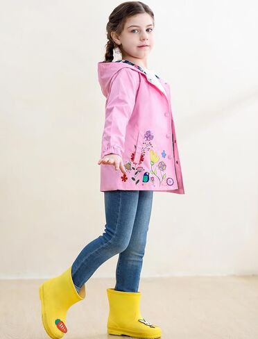 Seanrui Toddler Rain Jacket معاطف المطر مقنعة للماء للفتيات in Saudi Arabia