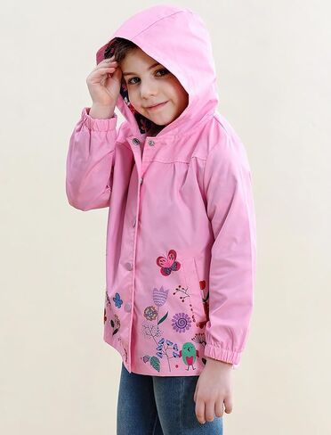 Seanrui Toddler Rain Jacket معاطف المطر مقنعة للماء للفتيات in Saudi Arabia