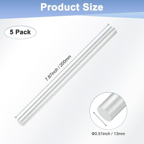 20-Pack Round Aluminum Rod, 6mm (1/4") Dia 100mm (4") Length 6061 Aluminum Round Rod Solid Lathe Bar Stock Metal Sticks for DIY Crafts Making/Industrial/Construction/Model in Kuwait