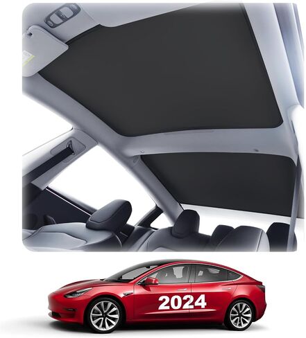 Roof Sunshade for 2024 2025 Tesla Model 3 Sunshade Roof Window Insulation UV Rays Protection Heat Blocking Shades Shading Rate 99% 2025 Tesla Model 3 Accessories 2025(Beige) in Saudi Arabia