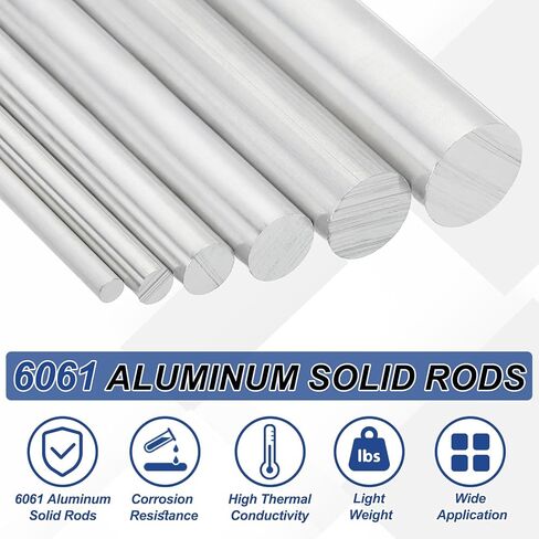 MECCANIXITY 10pcs 3/16"(4.7mm) Diameter 6061 Aluminum Round Rods 12"(305mm) Length Aluminum Solid Bar for Industrial CNC, DIY Craft, Robotics, Silver in Saudi Arabia