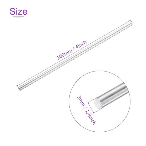 DMiotech 20 Pcs Aluminum Rods, 1/8" Dia 4" Long Solid Round Rod 6061 Extruded Lathe Bar Stock Aluminum Metal Rods for DIY Craft Model Plane Ship Car in Saudi Arabia