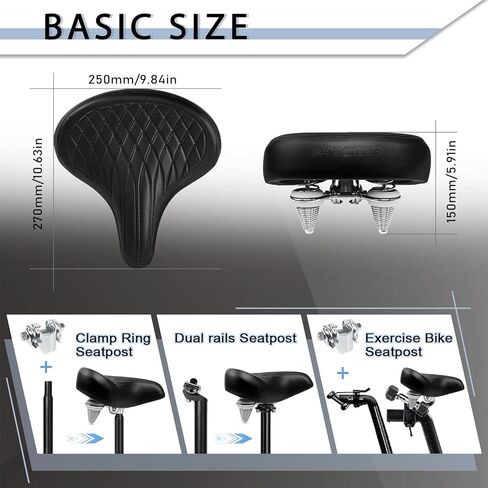 BUCKLOS Bike Seat for Comfort Men Women Wide Bicycle Seats Large Bike Saddle for Ebike Beach Cruiser Peloton Stationary Bike in Saudi Arabia