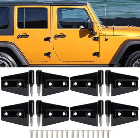 4 Door Hinge Assembly Kits for Jeep Wrangler JK JKU Unlimited 2007-2018, Inner & Outer Door Hinge Sets 16PCS with 32 Screws in Saudi Arabia
