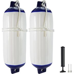 2-Pack Heavy Duty Boat Fenders with Ropes – Saltwater Resistant Rubber Marine Boat Bumpers for Docking, Pontoon & Yacht Protection in Saudi Arabia