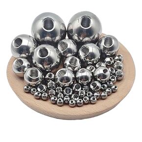 1/5/10Pcs Solid Stainless Steel M4 Metric Threaded Half-Hole Steel Balls Outer Dia 12/12.7/14/15/16/17mm(5Pcs,15mm) in Kuwait