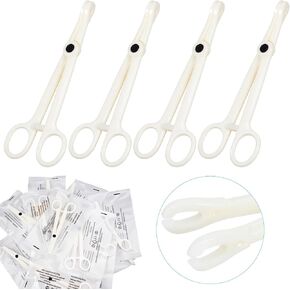 25 Pcs Piercing Clamps Set, Disposable Plastic Round Slot Self-Locking Forceps for Piercing Needles & Jewelry, Professional & Home Use in Kuwait