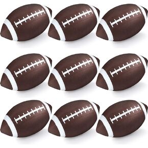 Jerify 9 Pack 9 Inch Rubber Footballs Playground Inflatable Football Bulk for Kids Comfortable Grip Ball for Junior Youth Outdoor(Brown) in Kuwait