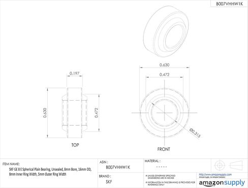 SKF GE 20 C محمل عادي كروي ، غير محفوف ، 20 مم يتحمل ، 35 مم OD ، عرض الحلقة الداخلية 16 مم ، عرض الحلقة الخارجي 12 مم in Saudi Arabia