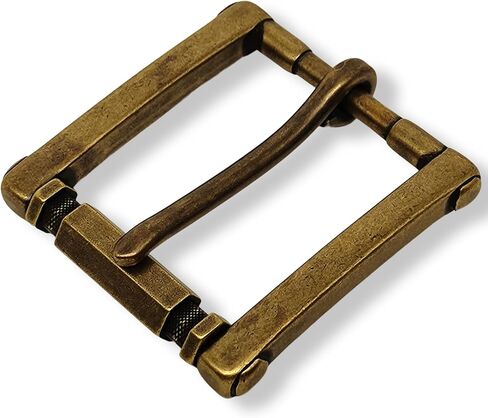 Single Prong Solid Brass Roller Replacement Belt Buckle, Antique Brass Finish Suitable for 1.5" (38MM) wide belts in Saudi Arabia