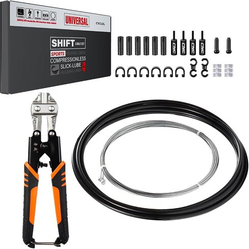 CNC Mountain/Road Bike Shifter Cable Kit, Universal Derailleur Cable Set with Stainless Steel Wire Cutter-Bike Gear Cable 2.8m with 3.5m Oil Housing Kit for Bicycle/MTB/BMX/Road Bike. in Saudi Arabia