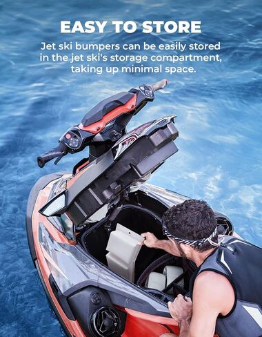 KEMIMOTO PWC Boat Fenders, 2 Pack Boat Bumpers for Jet Ski, Boat Fenders Bumpers for Docking with 2 Ropes 18in,Boat Accessories in Saudi Arabia