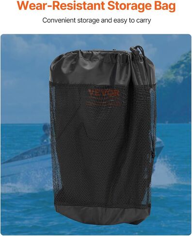 VEVOR Boat Fenders, 2 Packs 8.6" x 16" Marine EVA Boat Dock Fender Bumpers, Features Ropes, Cord Locks and Storage Bag, Inflation-Free Boat Bumpers for Docking, Class A/Class 1/Part Class 2, Black in Saudi Arabia