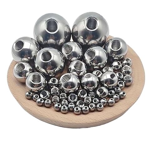 1/5/10Pcs Solid Stainless Steel M4 Metric Threaded Half-Hole Steel Balls Outer Dia 12/12.7/14/15/16/17mm(5Pcs,15mm) in Kuwait